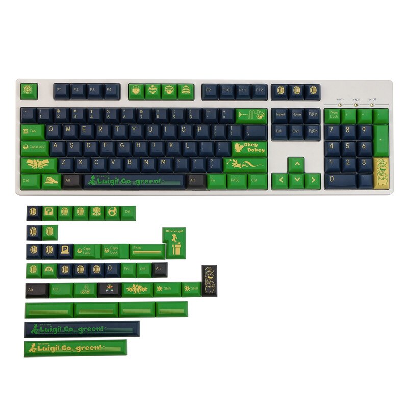 Luigi PBT KCA Profile Keycaps