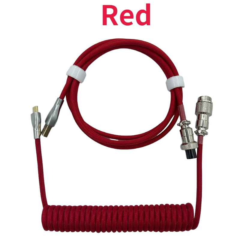 1.8M Red Coiled Cable type C