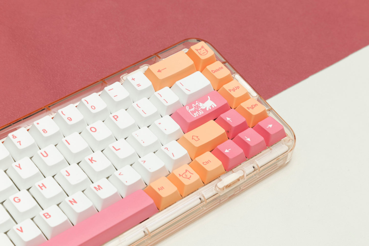 Orange Cat keycaps Cherry Profile