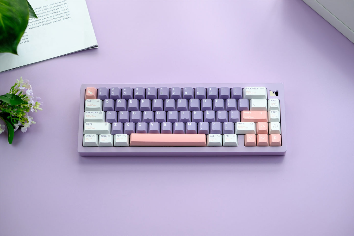 Violet Themed PBT Keycaps cherry profile