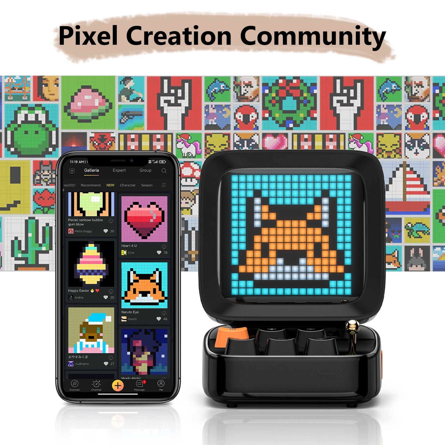 Divoom Ditoo-Plus Retro Pixel Art Bluetooth Portable Speaker