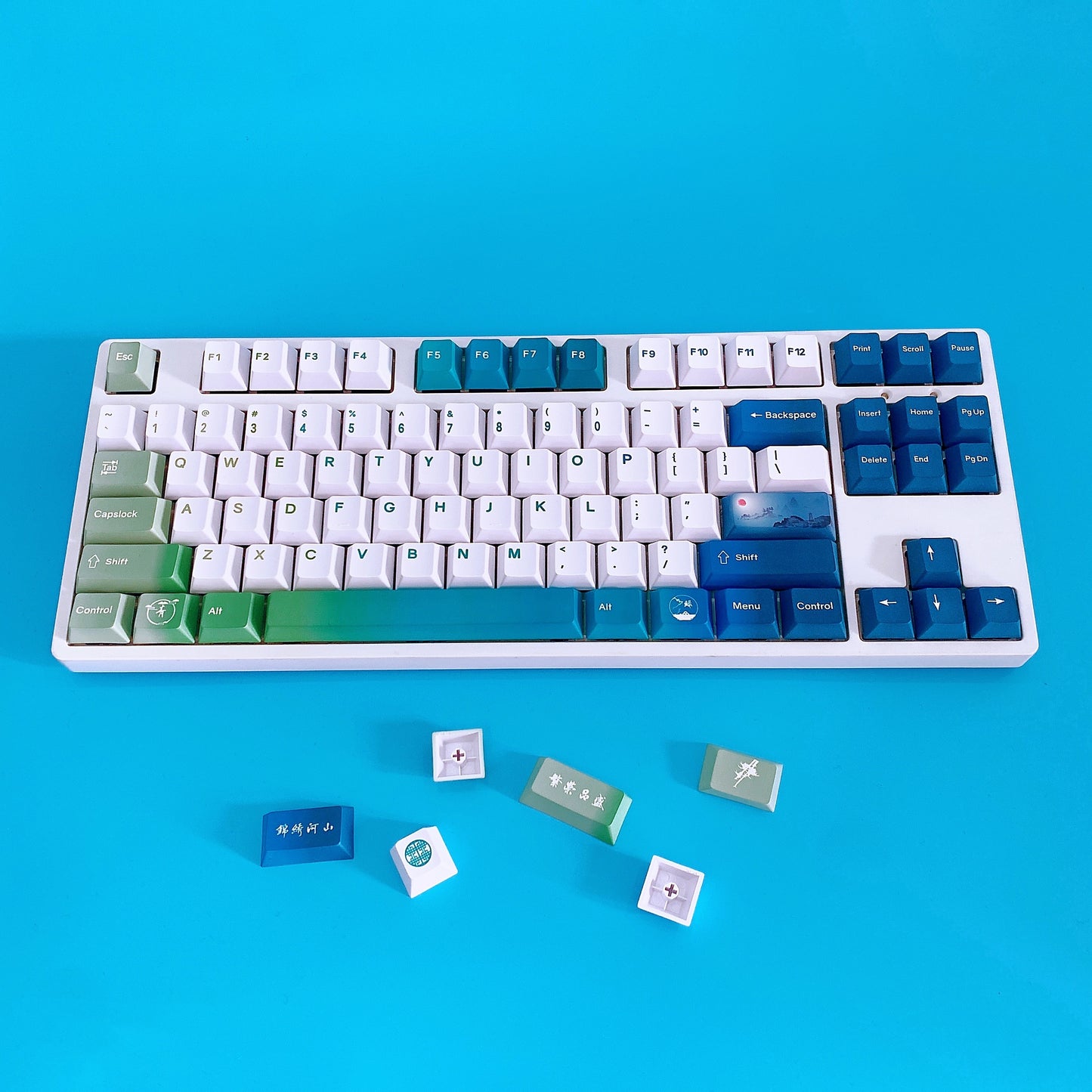 Turquoise Dip PBT Cherry Profile Keycaps