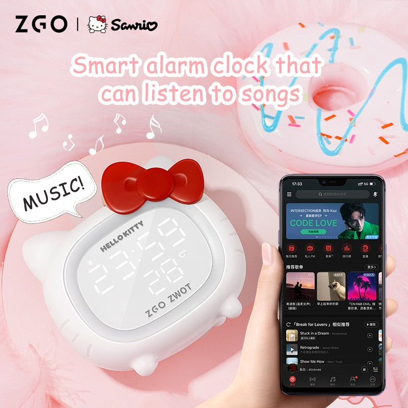 ساعة منبه ذكية ZGO ZWOT Hellokitty - مكبر صوت بلوتوث