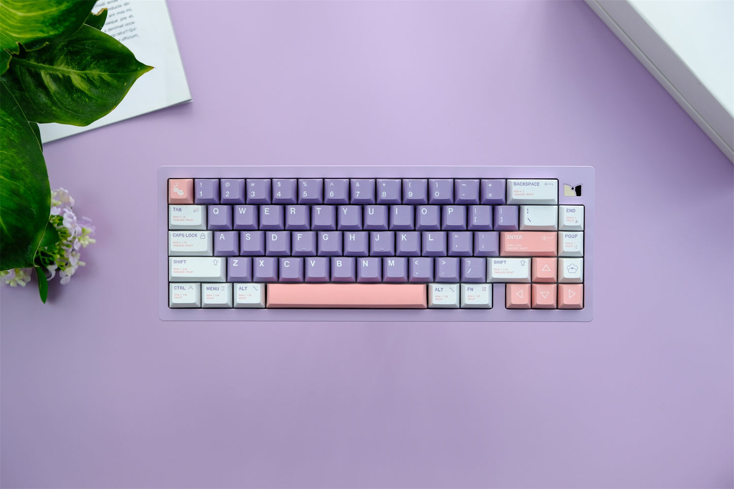 Violet Themed PBT Keycaps cherry profile