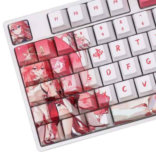 Genshin Yae Kamiko Cherry Profile PBT Keycaps