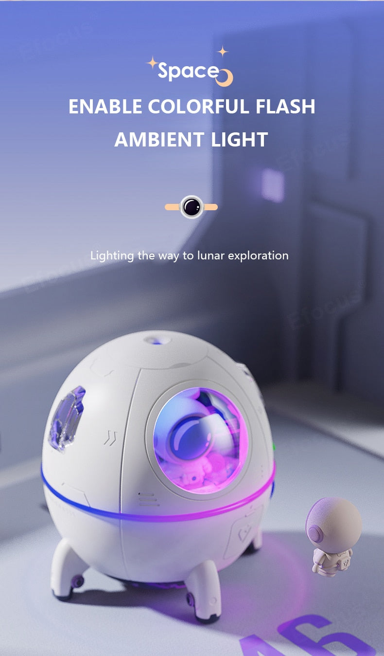 Astronaut Capsule Air Humidifier Aroma Oil Diffuser RGB Rechargeable