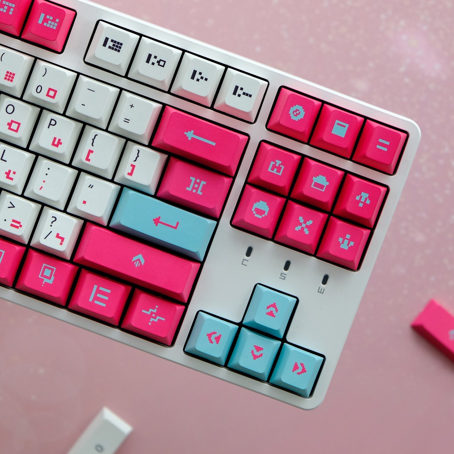 Pink Drifter PBT Keycaps Cherry Profile