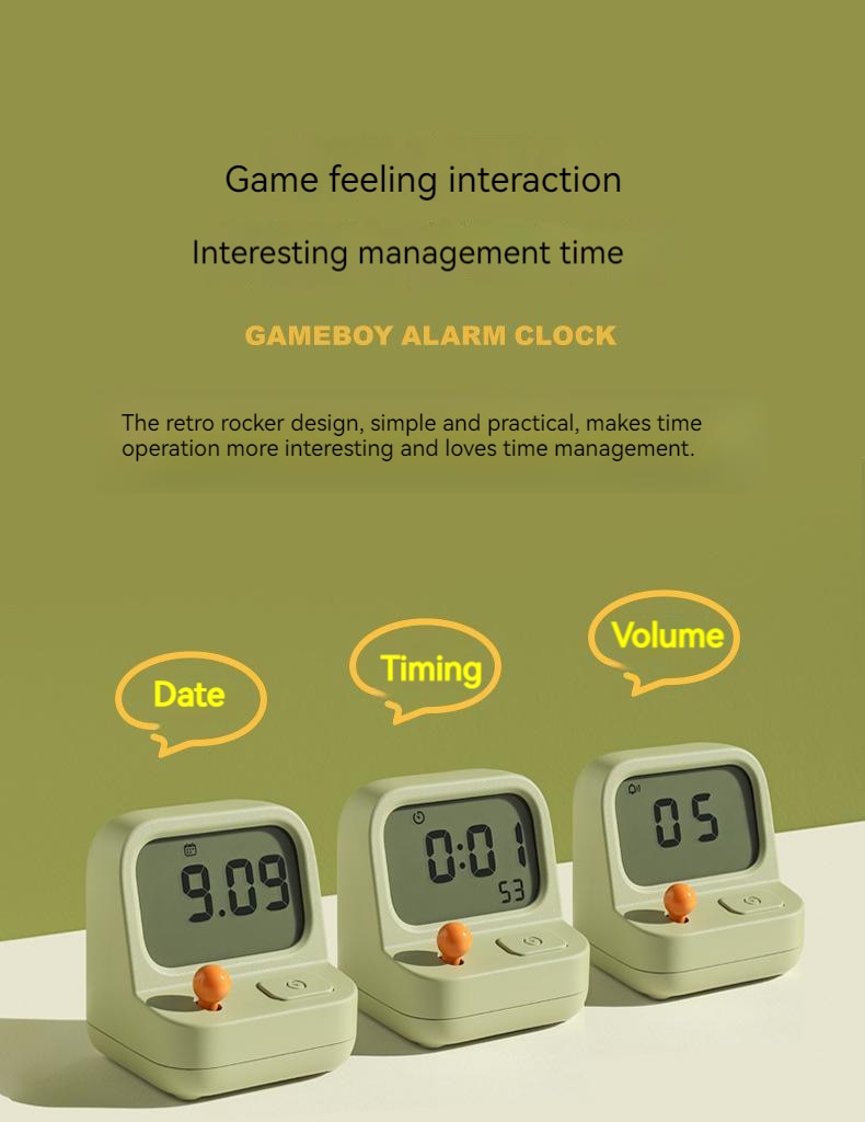 Creative Retro Mini Handheld Game Alarm Clock