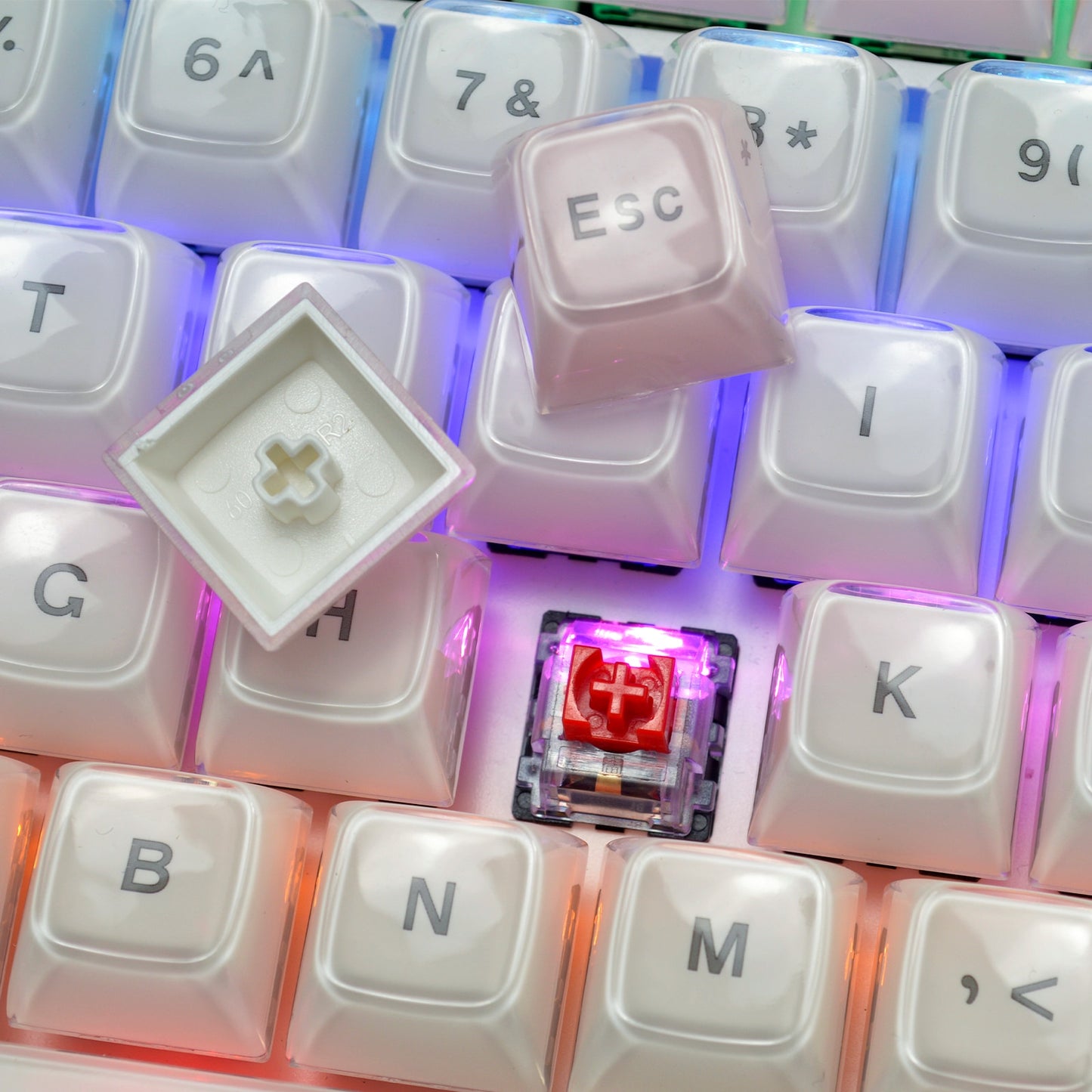 Multicolor Jelly Round OEM Profile Keycaps