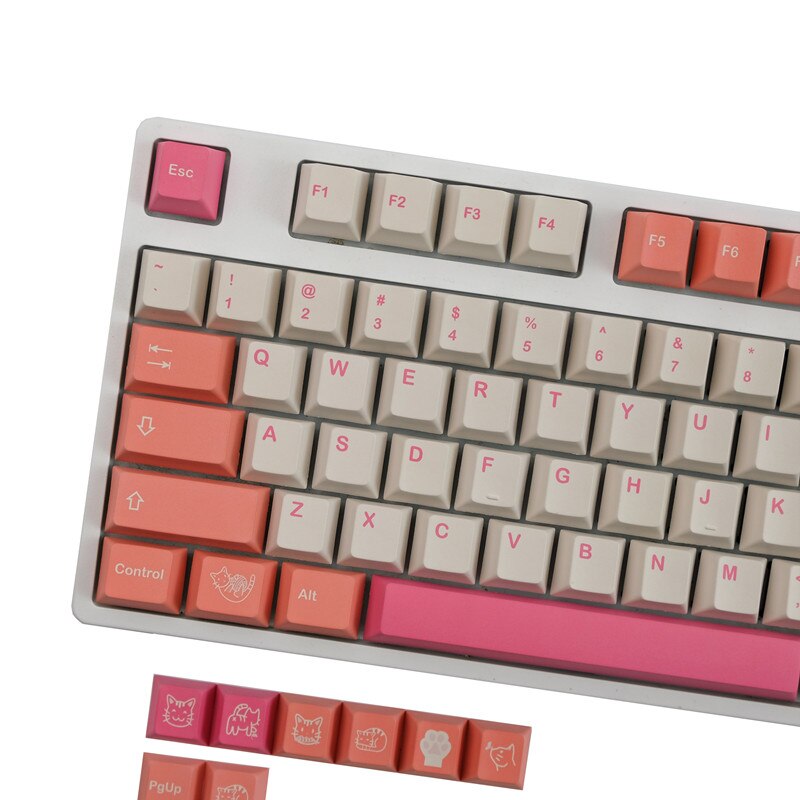 Orange Cat Keycaps Cherry Profile PBT