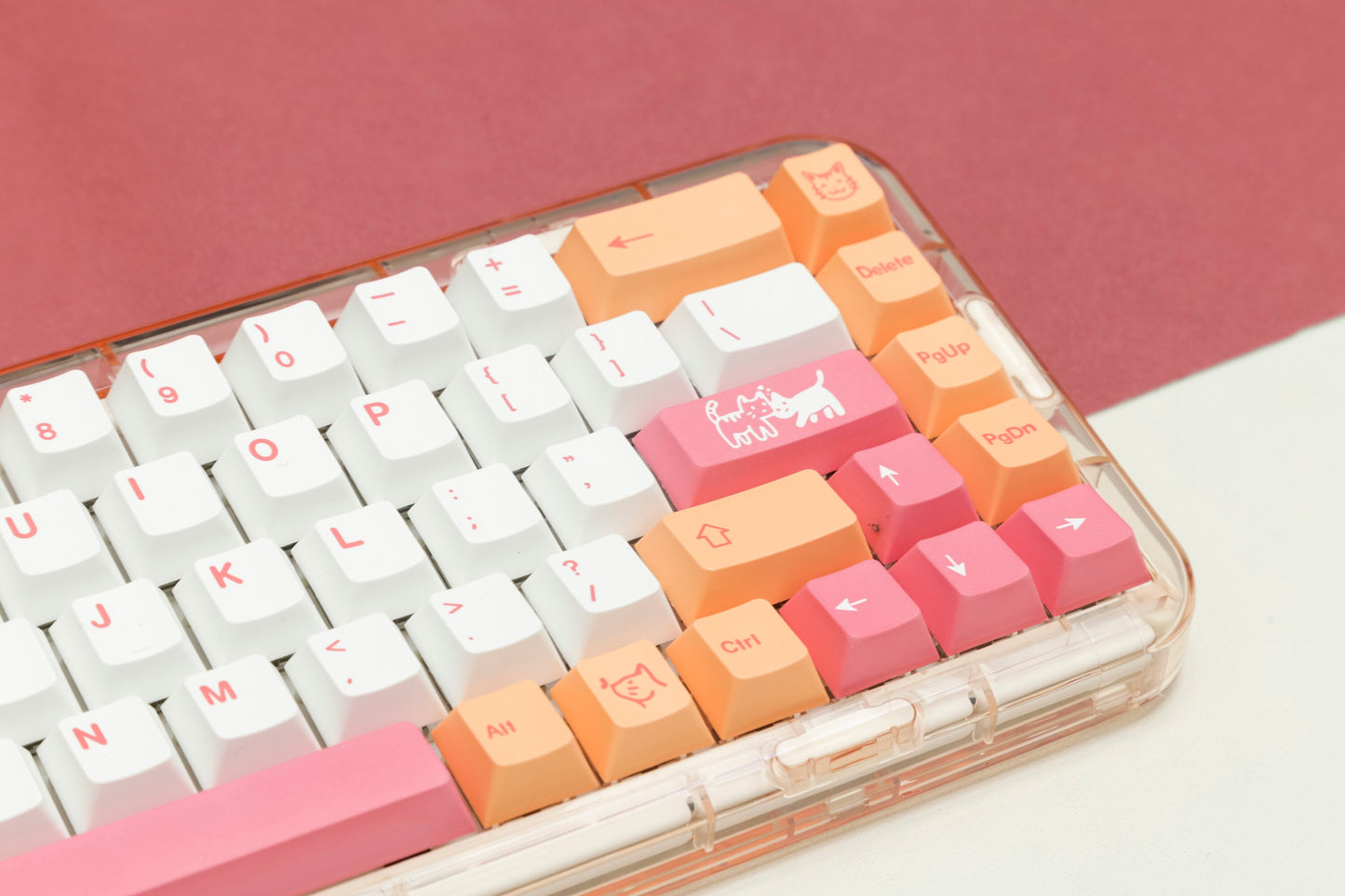 Orange Cat keycaps Cherry Profile