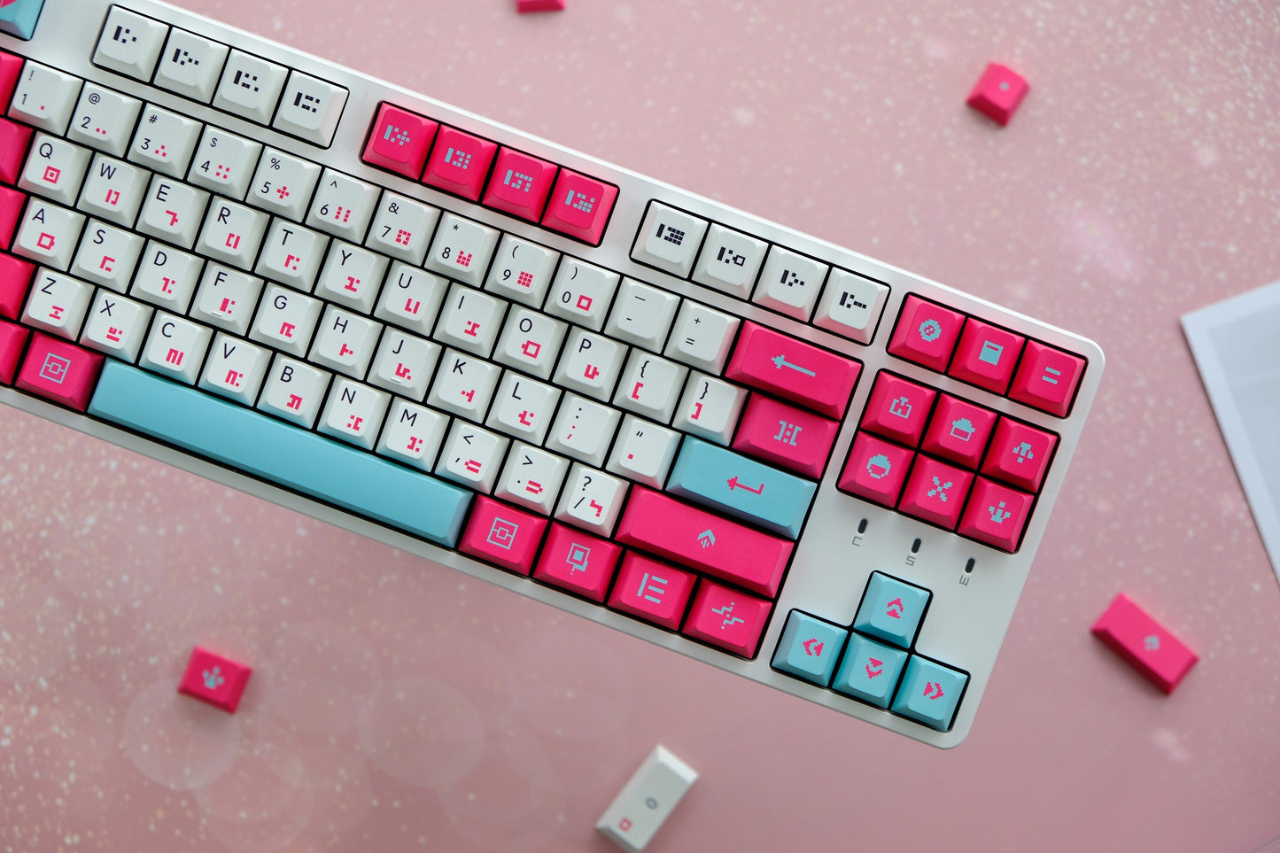 Pink Drifter PBT Keycaps Cherry Profile