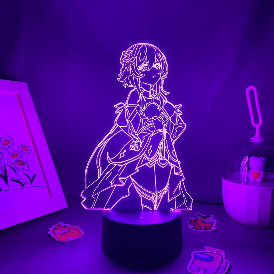 Genshin Impact Game Figure Lumine 3D LED Night Lights