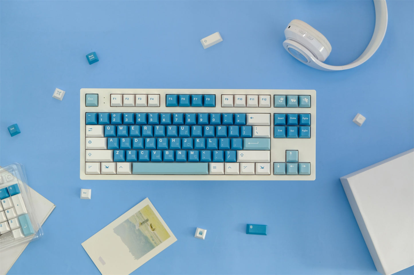 Sea Fog PBT Cherry Profile Keycaps