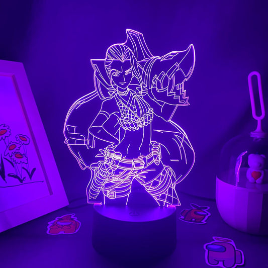 LOL League of Legends Game Figure Jinx 3D Night Light