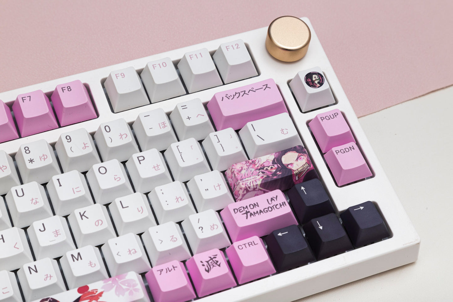 DS Nezuko PBT Keycaps الملف الشخصي الكرز