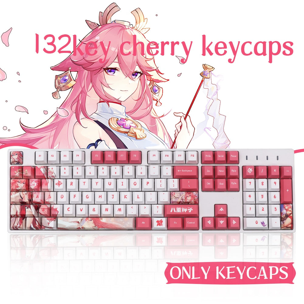 Genshin Yae Kamiko Cherry Profile PBT Keycaps