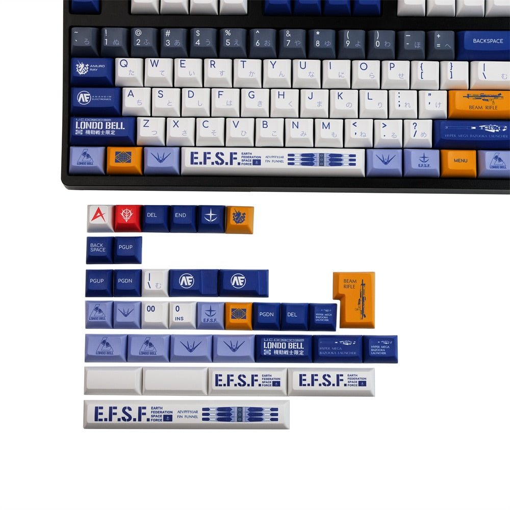 Gundam Warrior PBT Keycaps KCA Profile