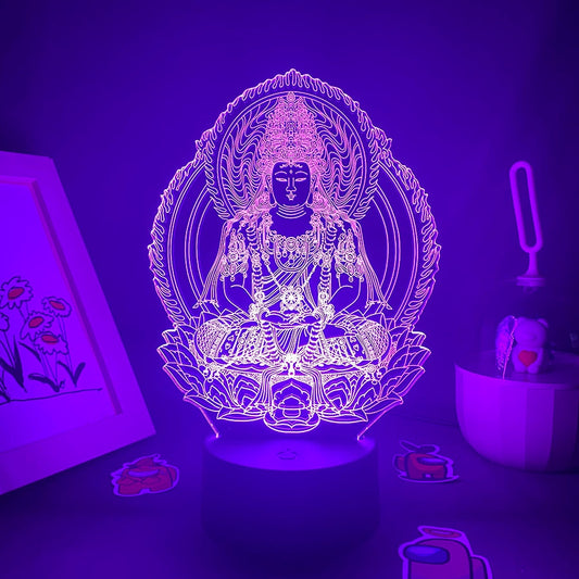 Bodhisattva Guanyin 3D LED Neon Night Lights