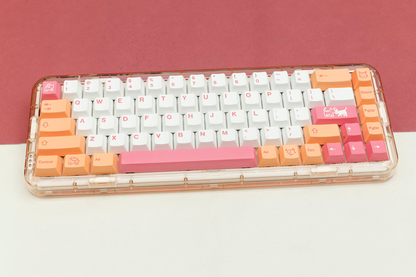 Orange Cat keycaps Cherry Profile