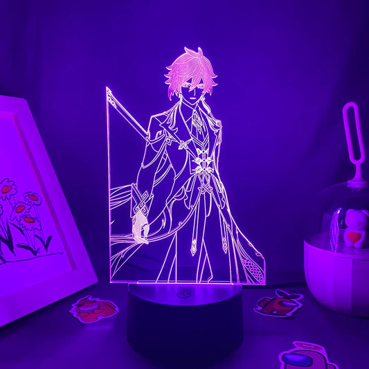 Genshin Impact Game Figure Zhong Li 3D Led Night Light