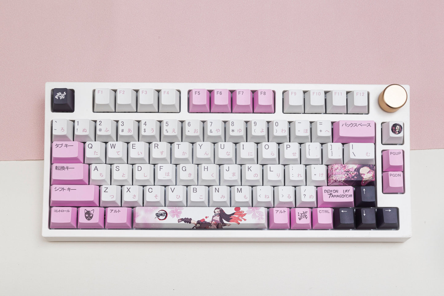 DS Nezuko PBT Keycaps الملف الشخصي الكرز