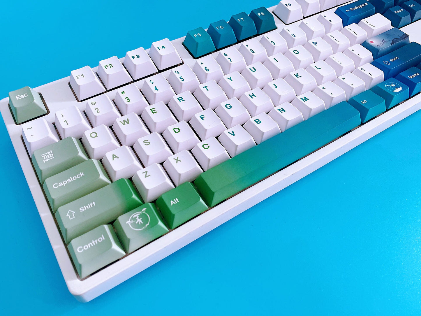 Turquoise Dip PBT Cherry Profile Keycaps