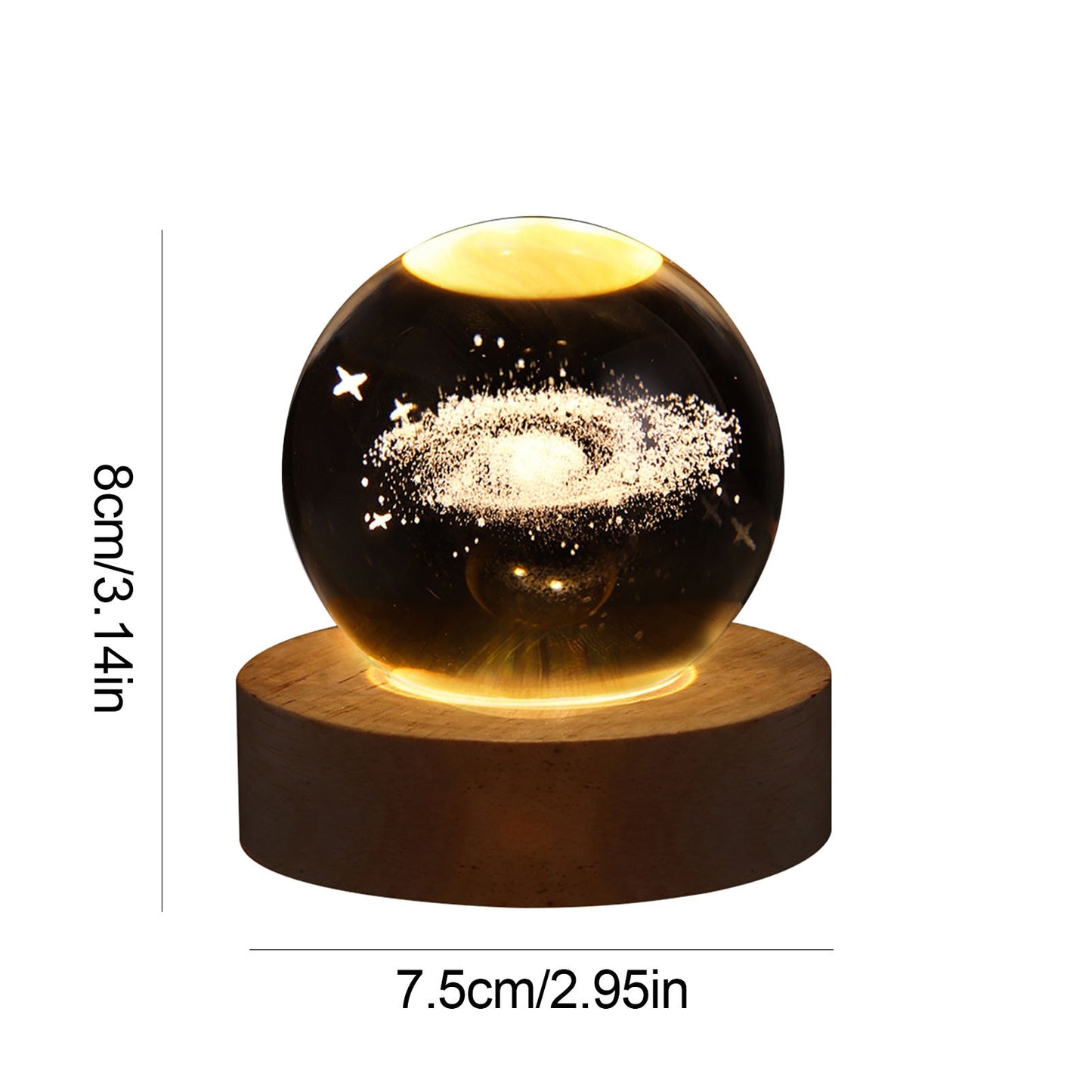 Glowing Planetary Galaxies Crystal Ball Night Lights