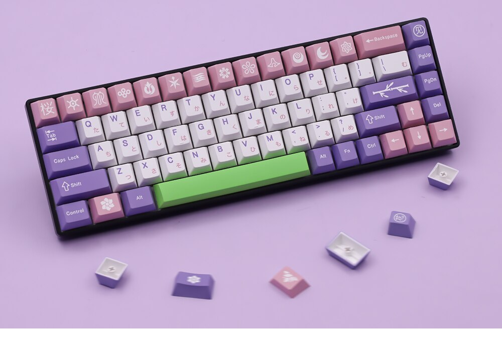 Hanami Pink PBT Keycaps Cherry Profile