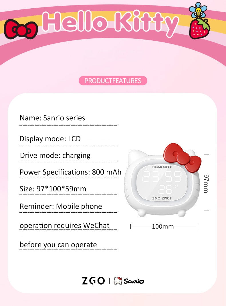 ZGO ZWOT Hellokitty Smart Alarm Clock - Bluetooth Speaker Light