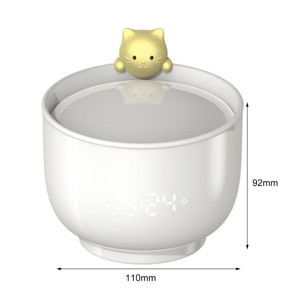 Cat Teacup Lamp Touch Sensor Nightlight with Alarm Clock