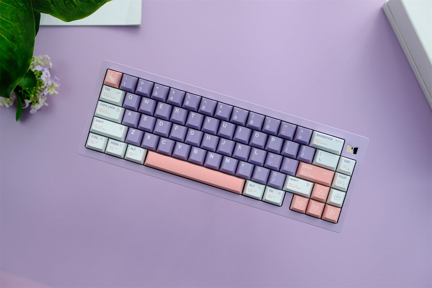 Violet Themed PBT Keycaps cherry profile