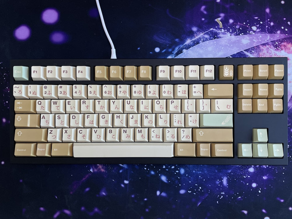 الملف الشخصي للقمح والكرز PBT Keycaps