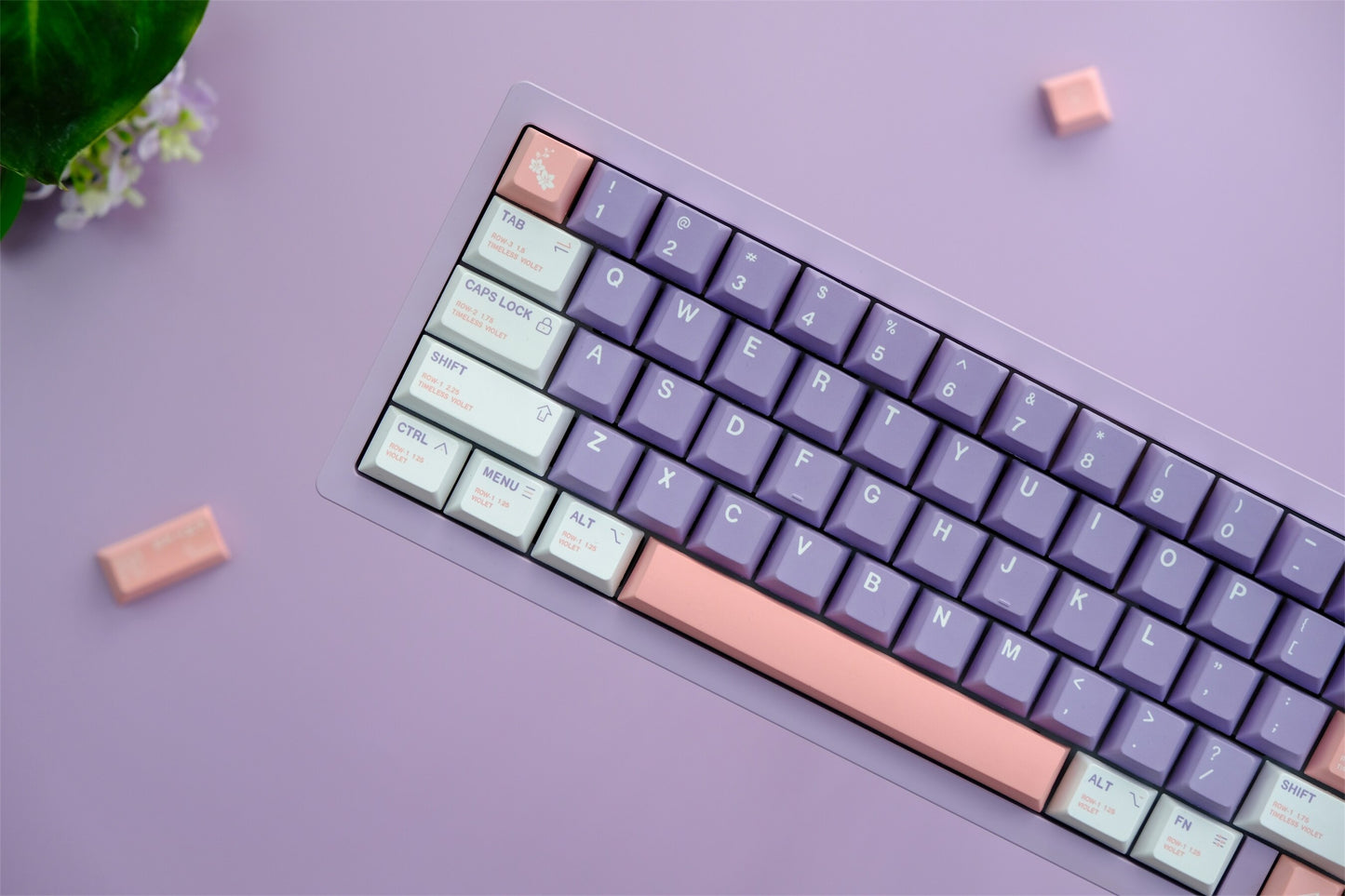 Violet Themed PBT Keycaps cherry profile