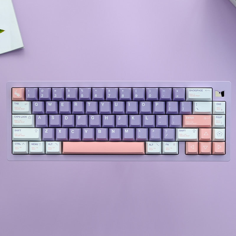 Violet Themed PBT Keycaps cherry profile