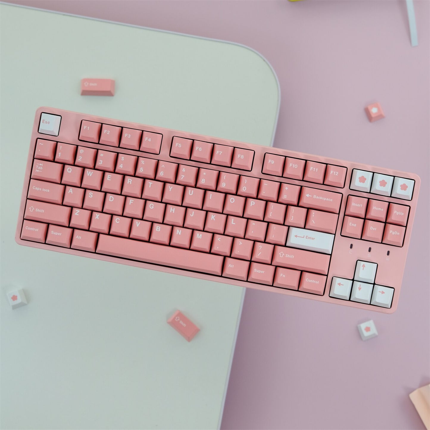 Peach Blossom Cherry Profile Keycaps