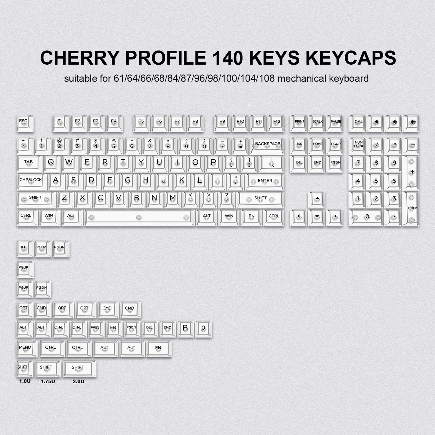 Transparent Keycaps Cherry Profile