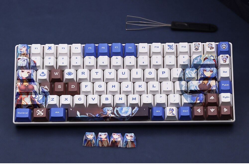 Genshin Impact Ganyu Cherry Profile PBT Keycaps