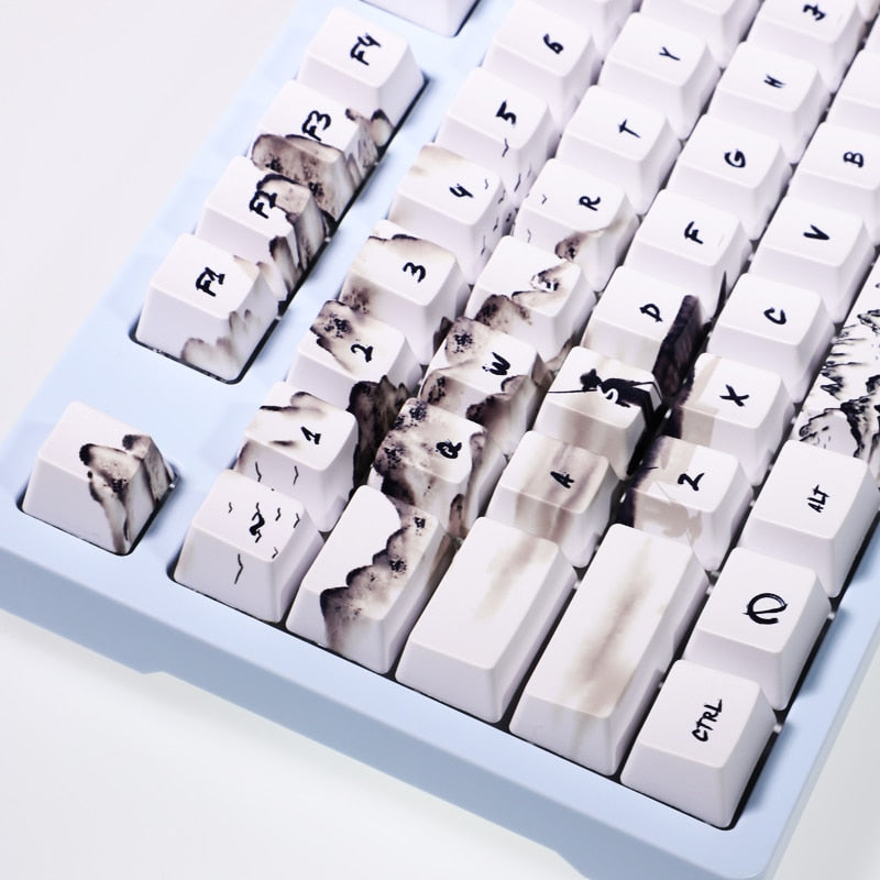 Chinese ink landscape PBT Keycaps Cherry Profile