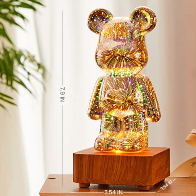 3D Projection Fireworks Bear Night Light