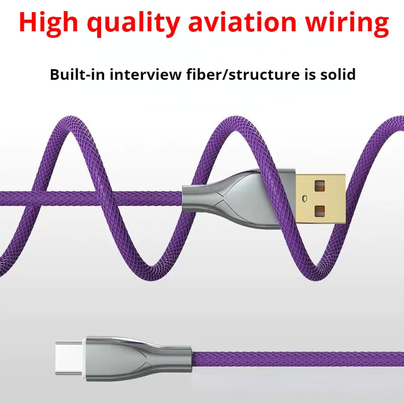 1.8M Black & Yellow Coiled Cable type C