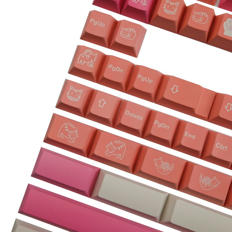 Orange Cat Keycaps Cherry Profile PBT