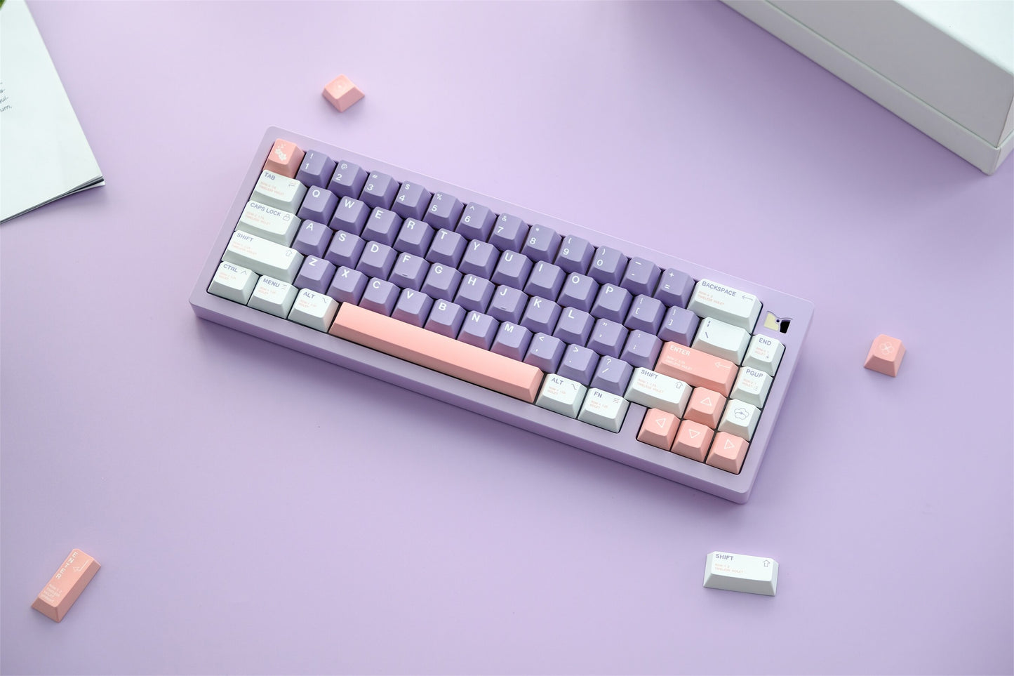 Violet Themed PBT Keycaps cherry profile