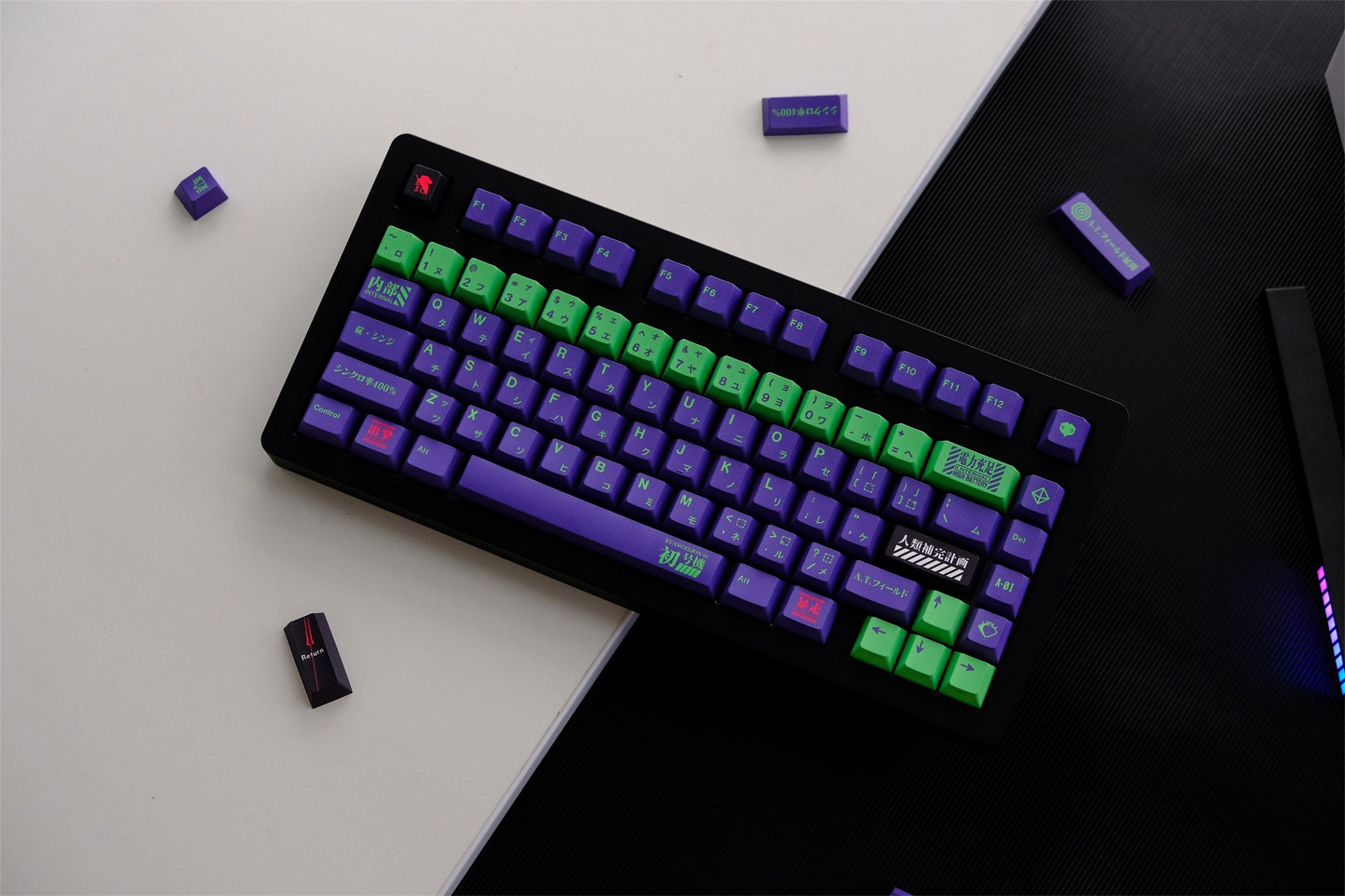 EVA NO.1 PBT Keycaps ملف تعريف الكرز