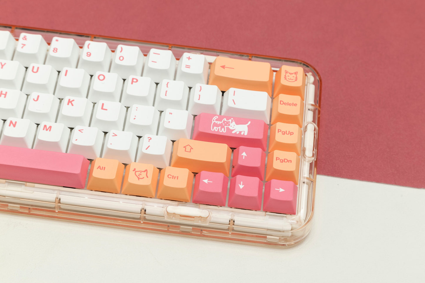 Orange Cat keycaps Cherry Profile