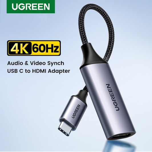 UGREEN USB نوع C إلى HDMI كابل 4K للتلفزيون DAC USB C HDMI محول للكمبيوتر Xiaomi MacBook Pro Air iPadPro سامسونج غالاكسي HDMI كابل