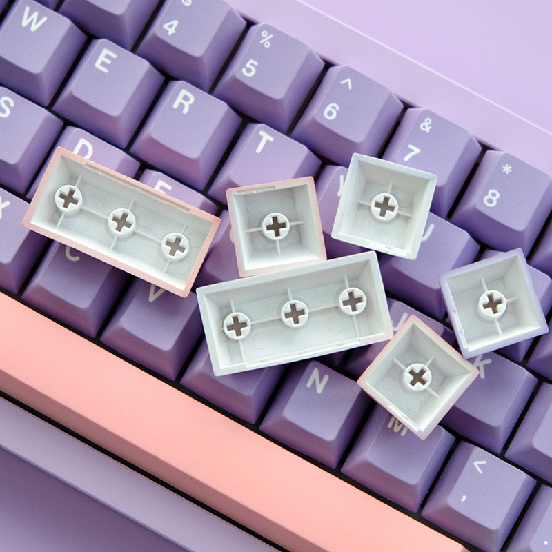 Violet Themed PBT Keycaps cherry profile