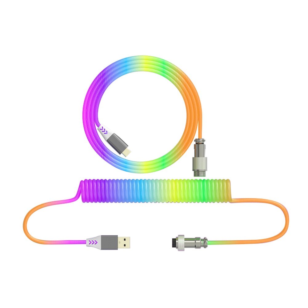 1.8M Rainbow Coiled Cable type C