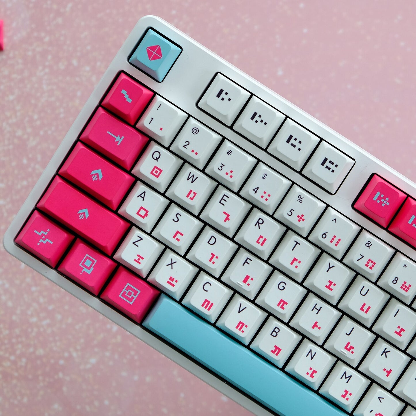 Pink Drifter PBT Keycaps Cherry Profile