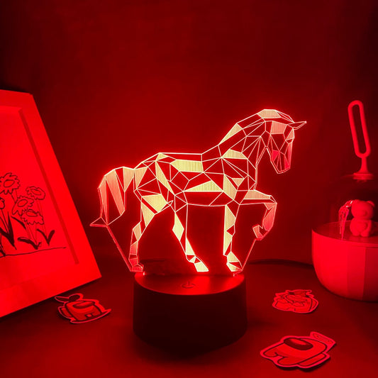 Cute Animal Horse 3D LED Neon Lava Lamps